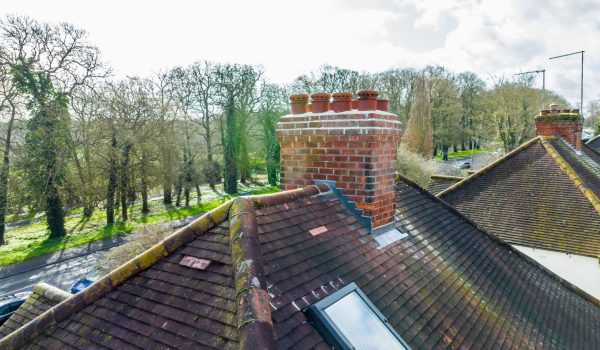 drone image of an chimney