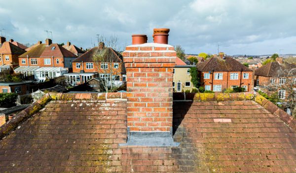 drone image of an chimney