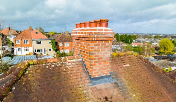 drone image of a chimney