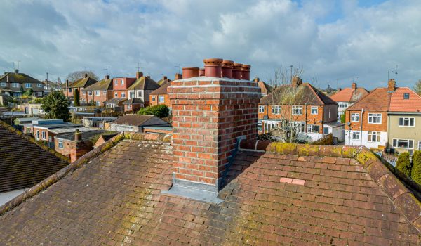 drone image of a new chimney