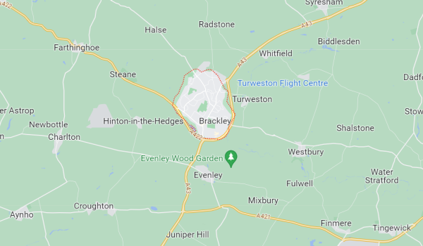 Google map screenshot of Brackley