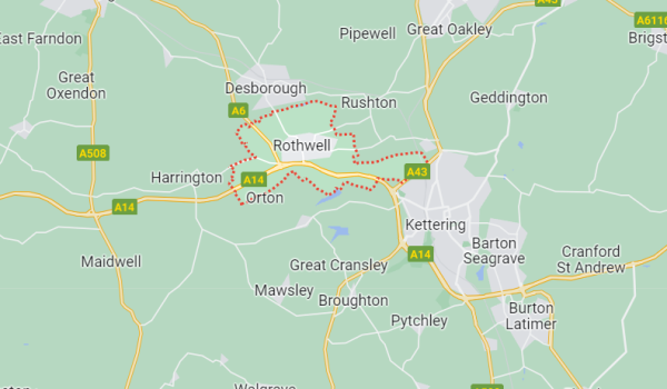 Google map screenshot of Rothwell